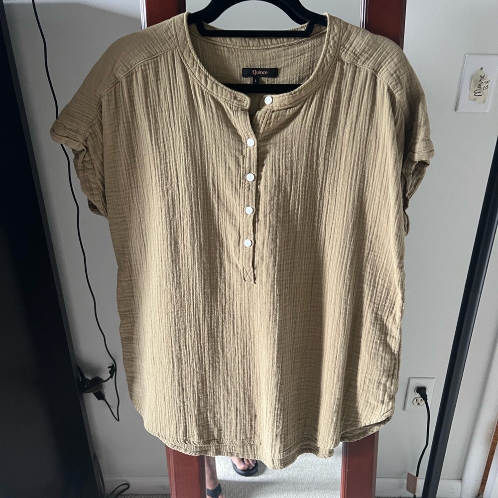 Quince Textured Khaki Shirt